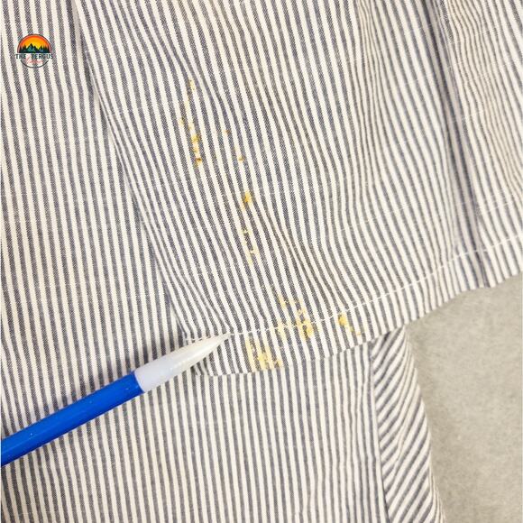 Susina Blouse Top Blue White Boho Striped Round Neck Bell Sleeve Women's Size 1X - Picture 5 of 10